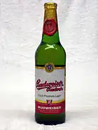 Bottled Czech Budweiser Budvar sold in Europe