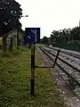 One of the old stands for receiving the key token remains at Bukit Timah railway station in July 2012