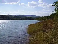 View to the village of Kremenik from Dyakovo Dam