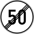 В33End of speed limit (50 km/h)