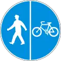 Г16Segregated pedestrian and bicycle path