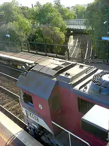 The South Kensington - West Footscray railway line cutting runs beneath the south-western end of what is now Platforms 5 and 6, September 2008