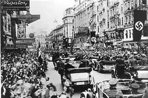 March 15: Vienna crowds cheering the German forces.