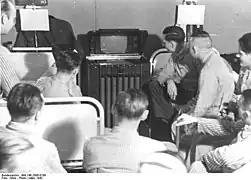 1942 photo of a TV in a Berlin military hospital, setup by the German Reichspost.