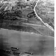 The mouth of the Ahr on the Rhine before re-naturalisation (1957)