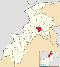 Location in the province of Khyber Pakhtunkhwa