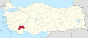 Location of the province within Turkey