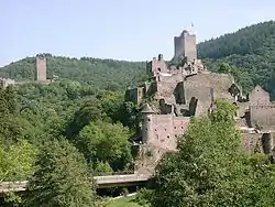 Lower castle at Manderscheid, with the ruin of the upper castle in the background