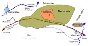 Situation sketch of the Burgstallkogel settlement and its associated necropolis