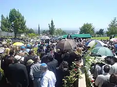 Hundreds attend the burial ceremony of Hacham Yedidia Shofet in Mission Hills, California - June 2005