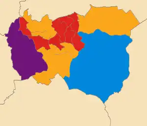 2016  Labour Party (UK): 8   Liberal Democrats (UK): 5   Conservative Party (UK): 1   UK Independence Party: 1