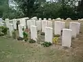 These two line of headstones are for those who fell during World War II whose graves are lost, including Captain M.A. Ansari, a recipient of George Cross.