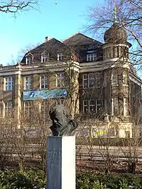 Bust of Debussy with Ignacego Paderewskiego street in the backdrop