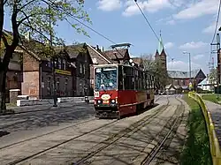 Tram on constitution street, Bobrek.