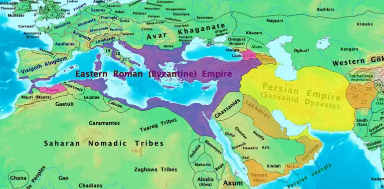 Image 41Byzantine and Sassanian Empires in 600 AD (from History of Asia)