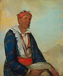 Watercolor portrait of a young chief