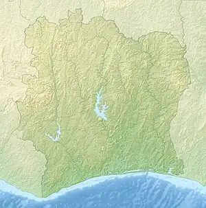 Map showing the location of Îles Ehotilé National Park