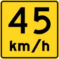 Recommended speed sign