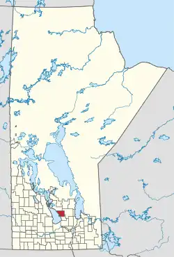 Location of Coldwell in Manitoba