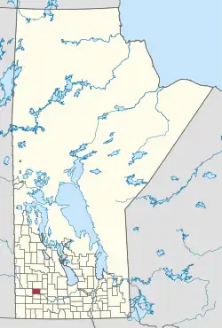 Location of the Municipality of Riverdale in Manitoba