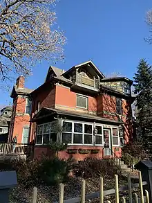 C.B. Cobb House as seen in December 2020, a Queen Anne Victorian brick home