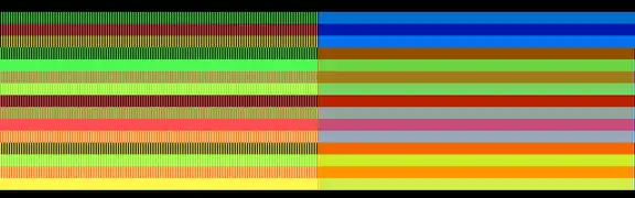 320×200 palette 0 (left: RGB, right: composite monitor)