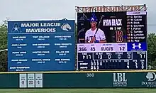 A The updated scoreboard, new video board and brag board