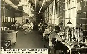 Brass instrument assembling department