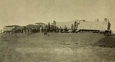 Armoured no. 108 derailed at Kraaipan, 12 October 1899