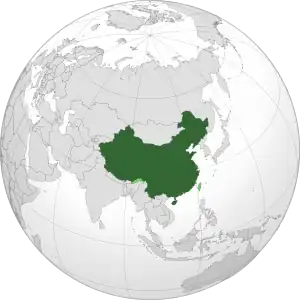 Location of People's Republic of China