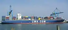 Containership CMA CGM BALZAC in PSA HNN terminal.