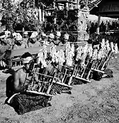 Angklung players, Indonesia, 1949.