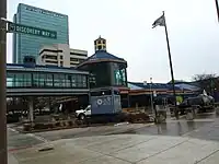 COSI entrance in 2007 (now Imagination Station), with Fifth Third Center at One SeaGate in the distance.