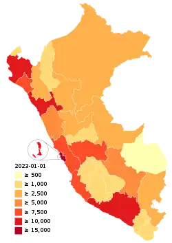 Confirmed deaths by COVID-19 in Peru.