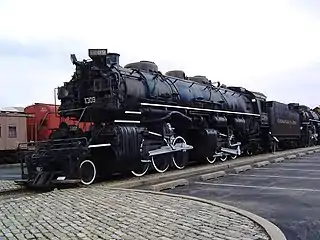 The preserved C&O 1309 at the Baltimore & Ohio Railroad Museum in October 2009