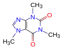 hybrid skeletal structure of the caffeine molecule