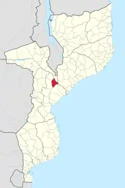 Caia District on the map of Mozambique