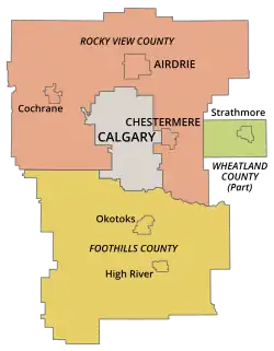 Member municipalities of the Calgary Metropolitan Region Board