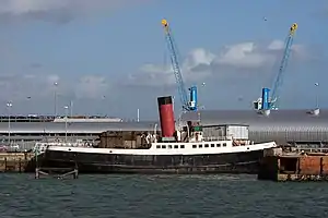 Preserved tug Calshot moored at Southampton