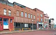 Streetscape on west side of 5th street, between Elm and Pine, 2009.