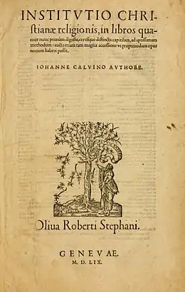 Image 5Cover of Calvin's magnum opus, Institutes of the Christian Religion, published in 1536 (from Calvinism)