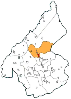 Map of Chorreron (red) in Aguada de Moya (orange) in Camajuani.