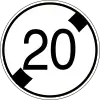 End of maximum speed limit 20 km/h