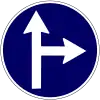 Proceed straight or turn right.