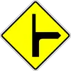 Road junction on the right (different road classes)