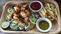 Cambodian prawns with green Kampot peppercorns.