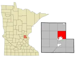 Location of the township of Cambridge within Isanti County, Minnesota