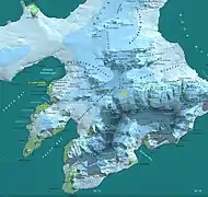 Camp Academia on a 2005 map of Livingston Island