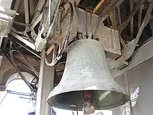  photograph of a bell in the belfry