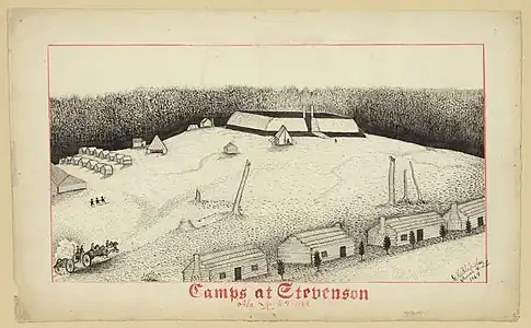 Civil war camps at Stevenson, Alabama